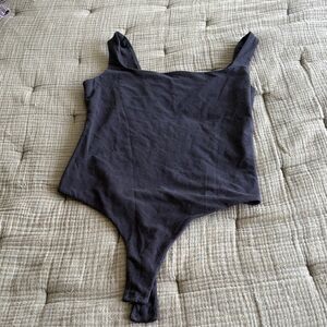 Quince Stretch Cotton Jersey Square Neck Tank Bodysuit